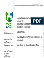 La Educación Ambiental y Formación Del Profesorado - (Revista Iberoamericana de Educación #16)