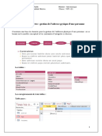 TP2 Base de Données Addresse Phyqiue D'une Personne