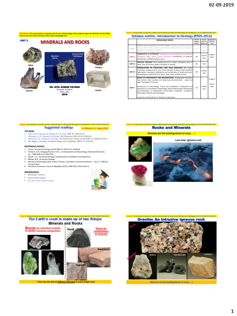 Lecture Slides Minerals Properties and Classification | PDF | Minerals ...