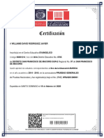 Certificación 8vo Grado