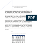 Oferta y demanda de minerales: tendencias de producción y reservas mundiales