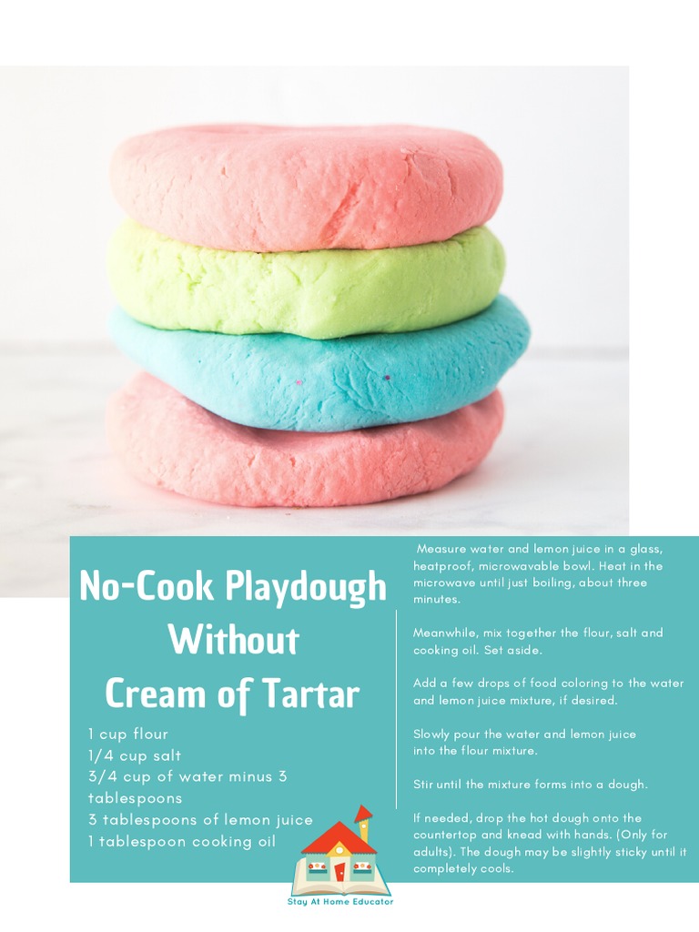 No Cook Playdough Recipe Without Cream of Tartar PDF