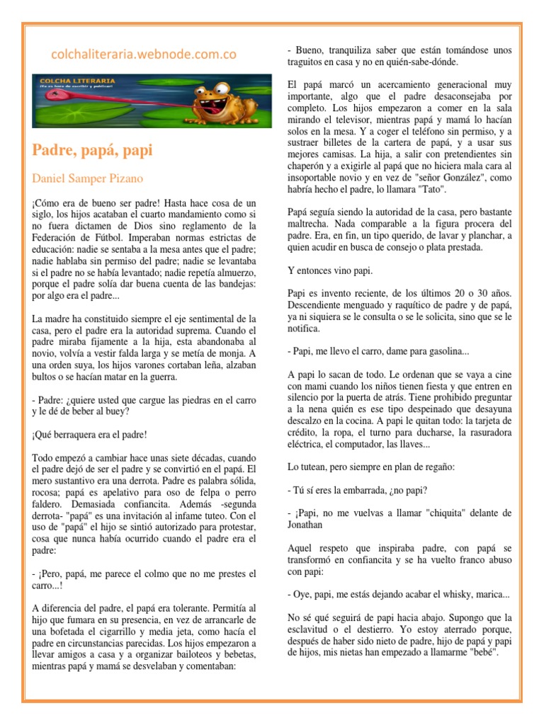 Padre, Papá, Papi-Daniel Samper Pizano | PDF