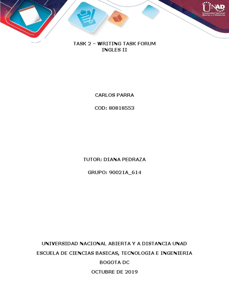 Task 2 - Writing Task Forum Ingles Ii | PDF | Grammar | Linguistic ...