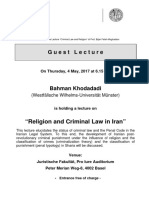 "Religion and Criminal Law in Iran": Guest Lecture
