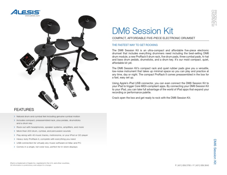 Alesis dm6 Users Manual 163300 PDF Drum Kit Musical Instruments