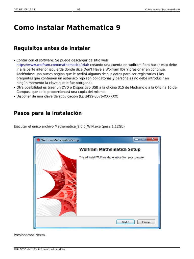 Guía de Instalación de Mathematica 9 | PDF | Wiki | Tecnología digital