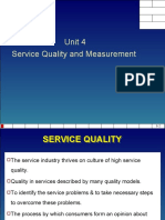 Unit 4 Service Quality and Measurement