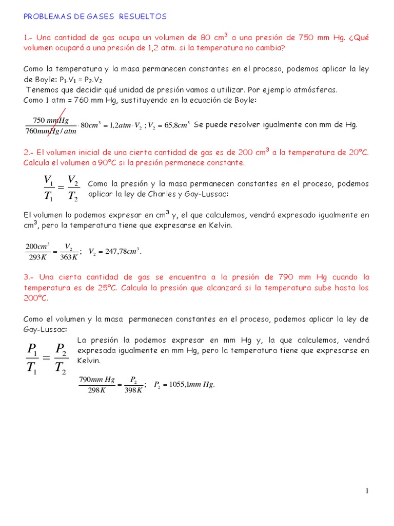 Ejercicios Resueltos de Gases Ideales | PDF | Gases | Mole (Unidad)
