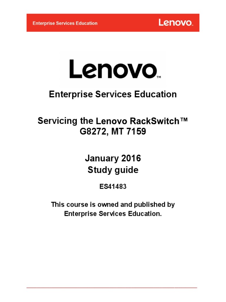 Servicing The Lenovo RackSwitich G8272 PDF | PDF | File Transfer ...