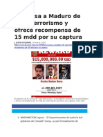 26 Mar 2020 - EU Acusa A Maduro de Narcoterrorismo y Ofrece Recompensa de 15 MDD Por Su Captura