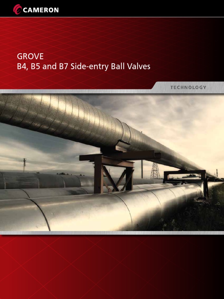 Grove B4, B5 and B7 Side-Entry Ball Valves | PDF | Valve | Screw