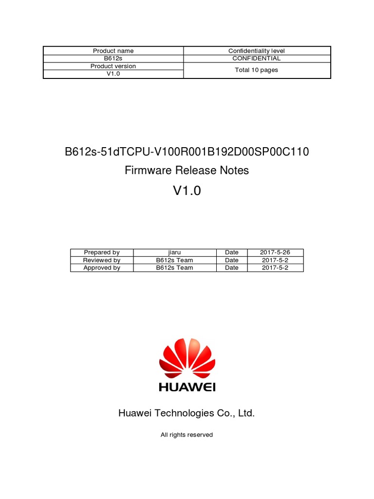 B612s-51d Firmware Release Notes V1.0 | PDF | Ieee 802.11 | Digital ...