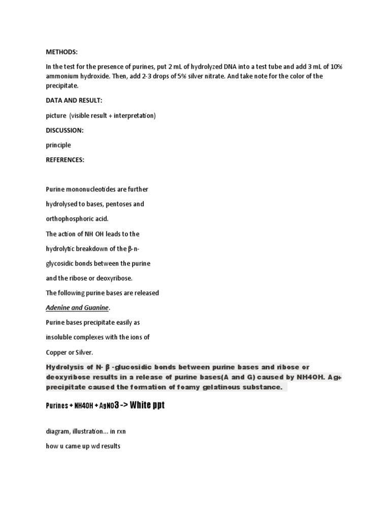 Test For Purines | PDF