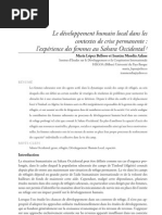 Le développement humain local dans les contextes de crise permanente