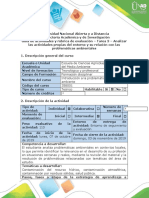 Guía de Actividades y Rúbrica de Evaluación - Tarea 3 - Analizar Actividades Propias Del Entorno y Su Relación Con Las Problemáticas Ambientales