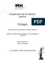 Suspensión de La Relación Laboral