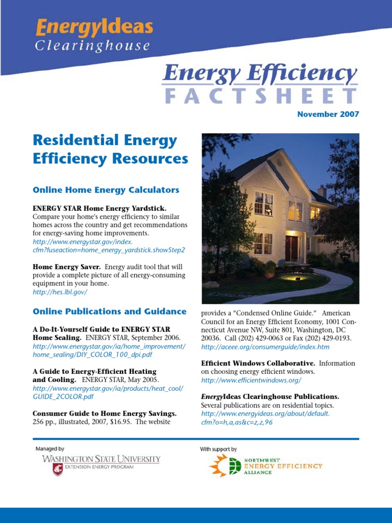 Residential Energy Efficiency Resources | PDF | Energy Conservation ...