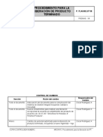 Procedimiento para La Liberación de Producto Terminado