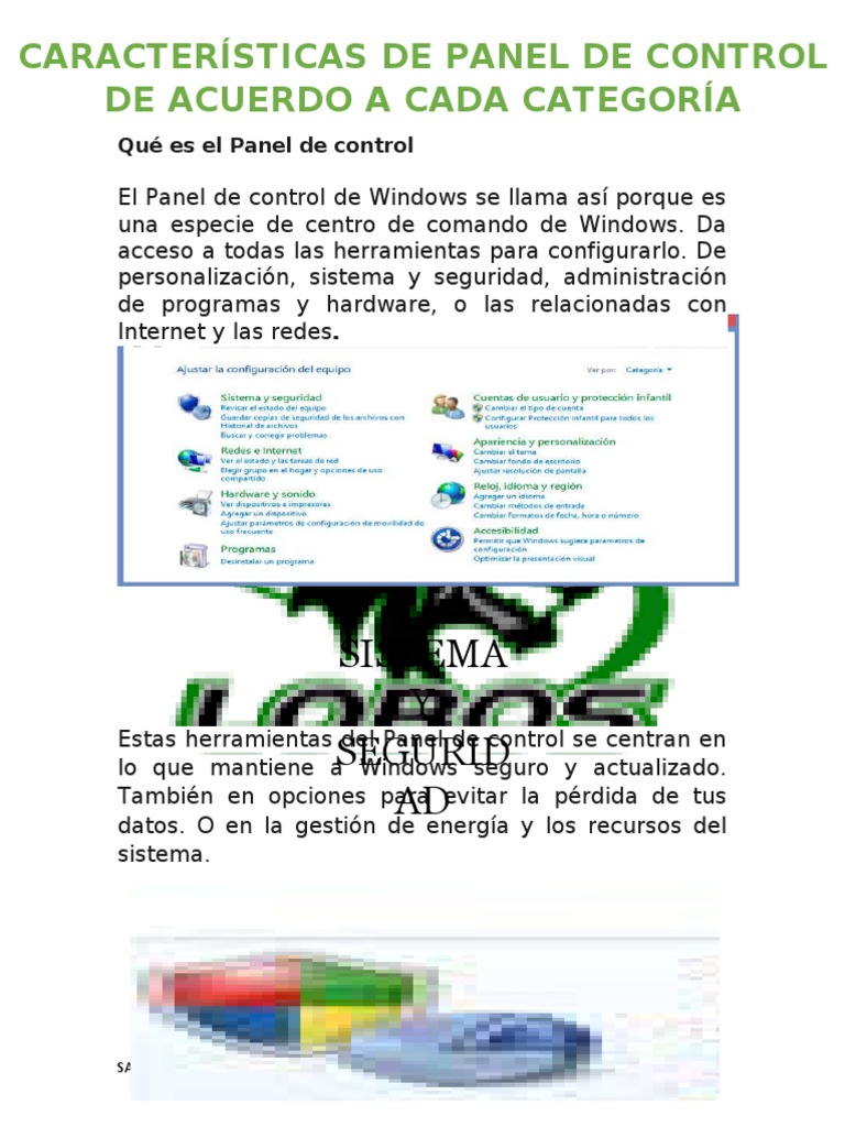 Componentes Del Panel de Control | PDF | Red de computadoras | Software ...