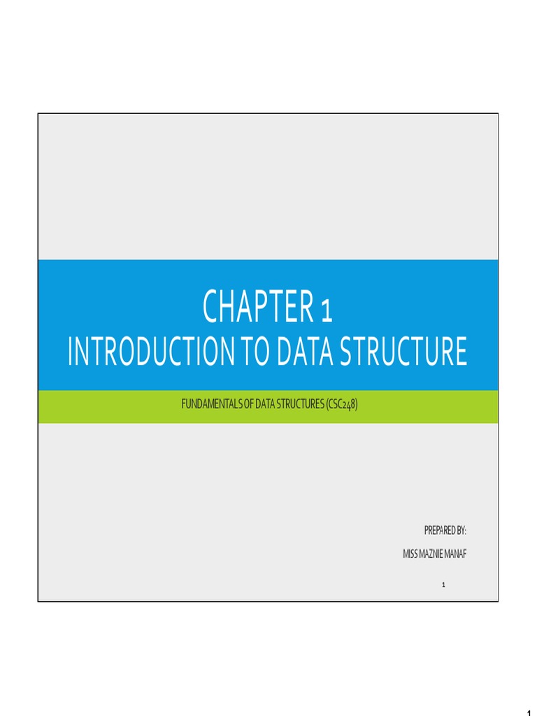 Chapter 1 - Introduction To Data Structure PDF | Download Free PDF ...