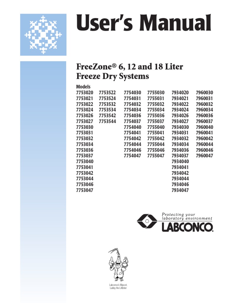 Labconco 7934040 UserService Manual PDF PDF Freeze Drying Freezing