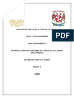 5.interpolación Con Incrementos Variables. (Polinomio de Lagrange)