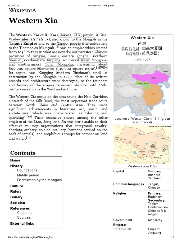 Western Xia PDF | PDF | Confucianism
