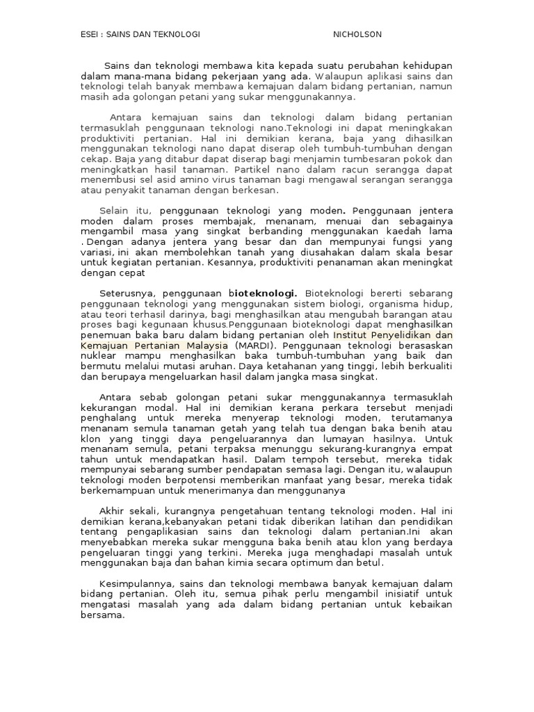 Esei Sains Dan Teknologi Pdf