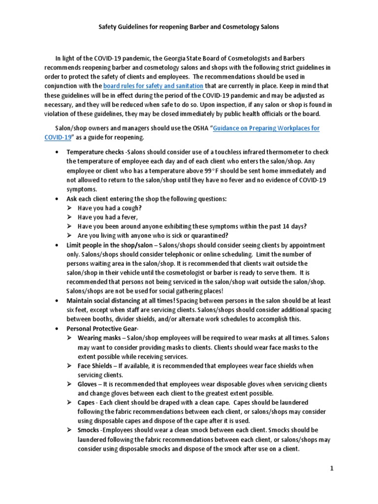 28 Safety Guidelines For Return To Work - COVID19 | PDF | Disinfectant ...