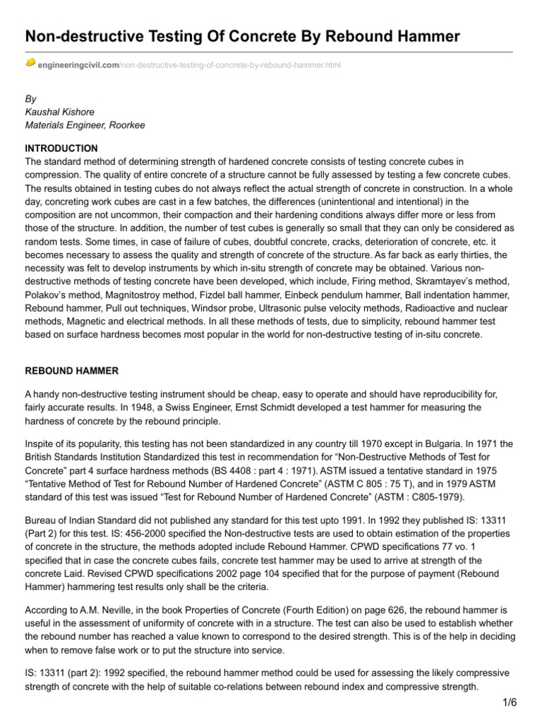 Rebound Hammer Test PDF PDF Calibration Concrete