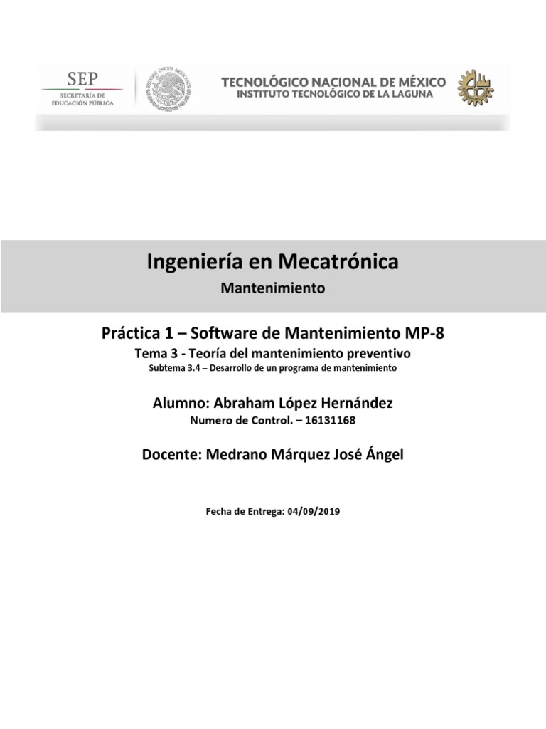 Software MP-8 para Mantenimiento Eficaz | PDF | Programa de computadora ...