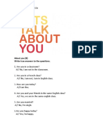 Daniel Galindo Garcia: About You (B) Write True Answers To The Questions