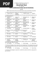 Chapter Test: Data Communications and Networking