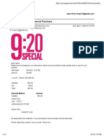 Receipt For Your 9:20 Special Purchase
