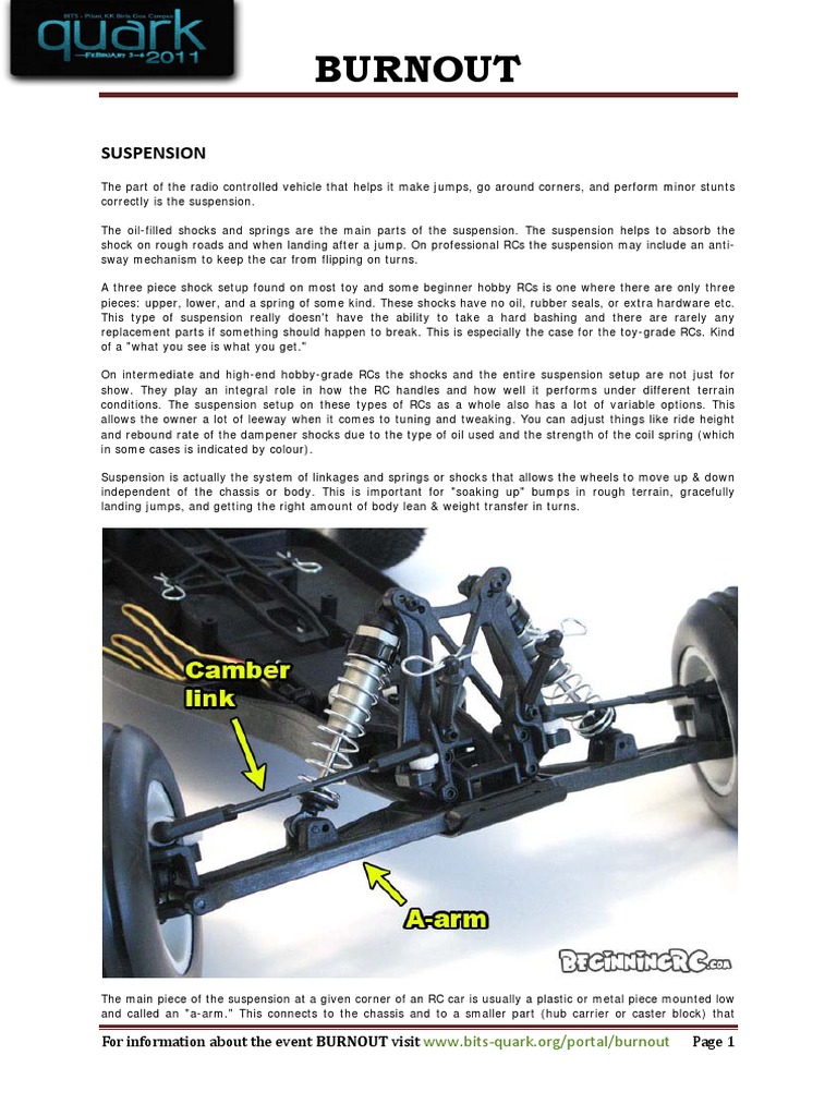 RC Car Suspension Design Explained | PDF | Automotive Industry ...