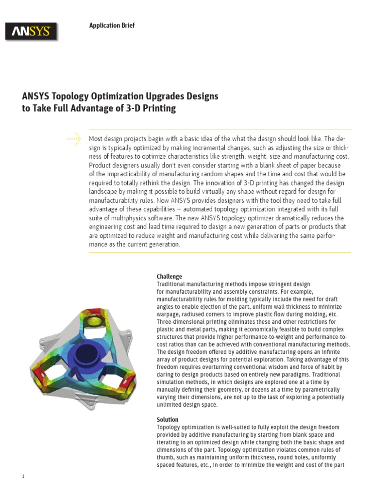 Ansys Topology Optimization Upgrades Designs To Take Full Advantage Of