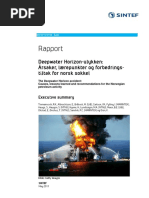 Rapport: Deepwater Horizon-Ulykken: Årsaker, Lærepunkter Og Forbedrings-Tiltak For Norsk Sokkel