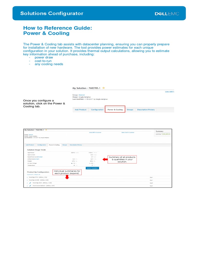 Dell Power & Cooling Configurator Guide | PDF | Business | Technology ...