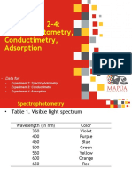 Experiment 2-4: Spectrophotometry, Conductimetry, Adsorption