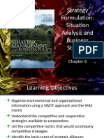 Strategy Formulation: Situation Analysis and Business Strategy