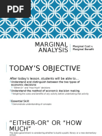 Marginal Analysis: Marginal Cost v. Marginal Benefit