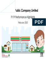 CP ALL Public Company Limited CP ALL Public Company Limited: FY19 Performance Highlights
