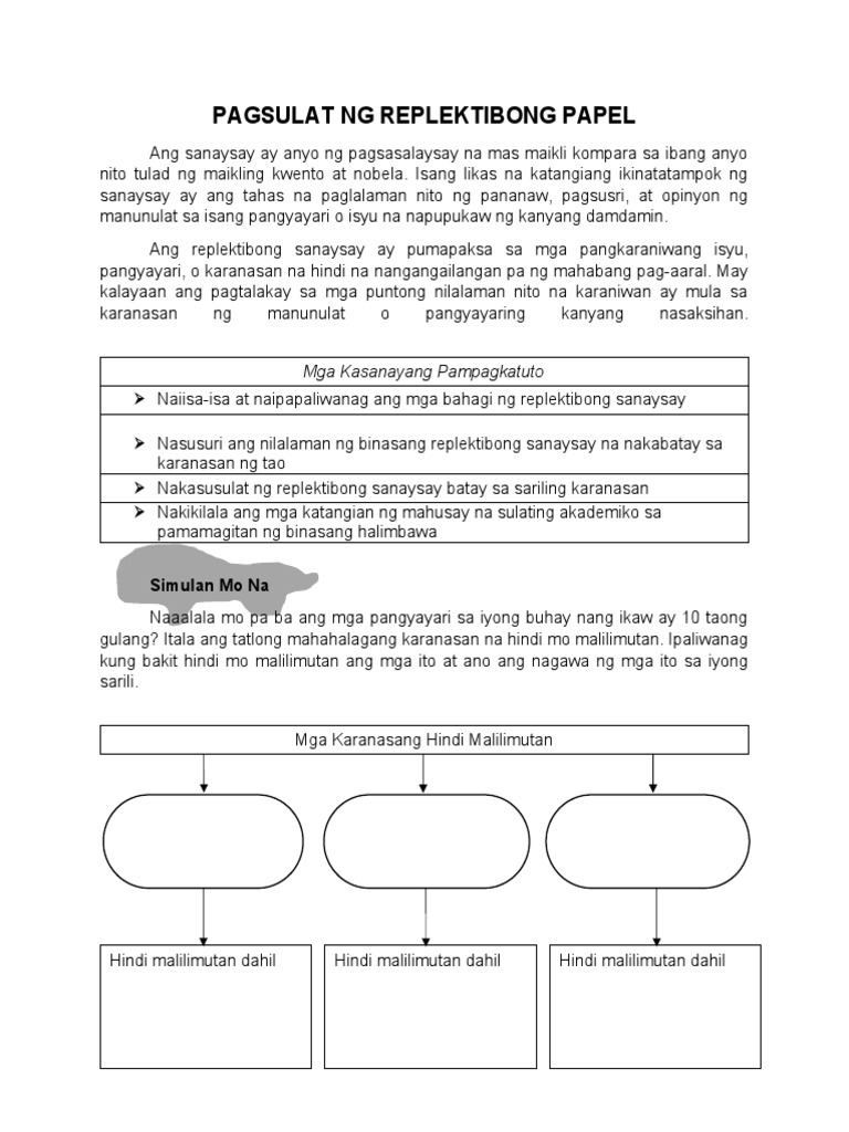 Pagsulat NG Replektibong Papel | PDF