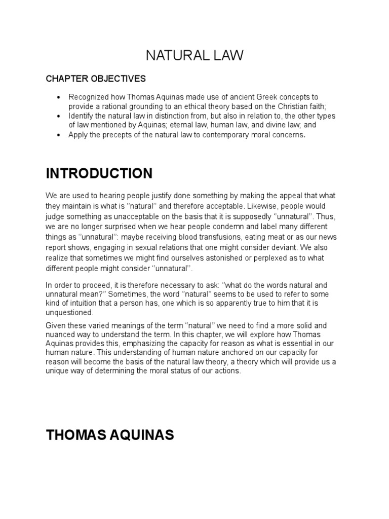 Aquinas on Natural Law and Ethics | PDF | Thomas Aquinas | Natural Law