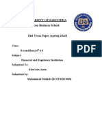 Muhammad Mehtab BCOF18e009 Financial and Regulatory Institate