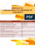 Limitations to Freedom of Contract: Types of Agreements and Legality of Object