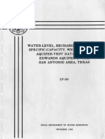 Water-Level, Recharge, Discharge, Specific-Capacity, Well-Yield, and Aquifer-Test Data For The Edwards Aquifer in The San Antonio Area, Texas