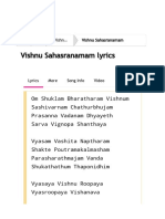 M.S Subbulakshmi Vishnu Sahasranamam Lyrics From Vishnu Sahasranamam