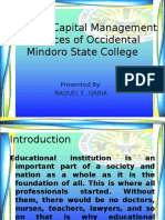 Working Capital Management Practices of Occidental Mindoro State